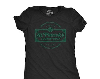 St. Patricks Clover Shop Shirt, Lucky Irish Tee