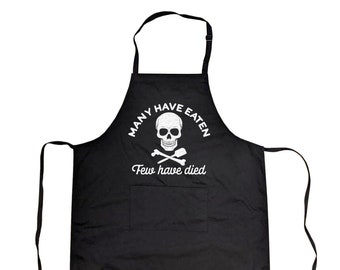 Funny Baking Apron,Many Have Eaten Few Have Died,Gift For Mom,Cooking Apron, Murderino,Funny Kitchen Cook Aprons, Murder Aprons, Skull Gifts