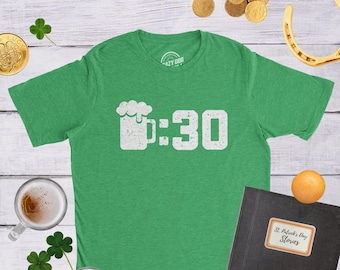 Beer Thirty, St Patricks Men's Shirt, Shamrock Shirt, Lucky Green Irish shirt, Luck Of The Irish, Clover Shirt, Funny Shirts, Drinking Shirt