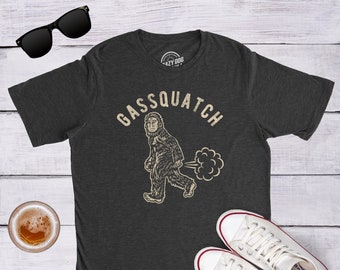 Farting Shirts, Gassquatch, Yeti Mens Shirts, Big Foot Shirts,, Funny Novelty Tshirts, Yeti Gifts, Sasquatch Shirts, Unisex Shirts