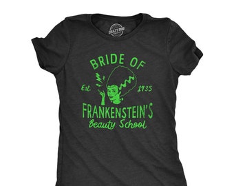 Bride of Frankenstein Beauty School Shirt, Halloween Costume Tee
