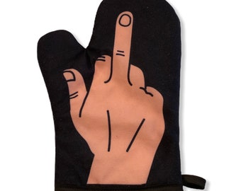 Middle Finger Oven Mitt, Flipping The Bird, Housewarming Gift, Pot Holder, Christmas Gift, Hostess Gift, Funny Oven Mitts, Dad Gift