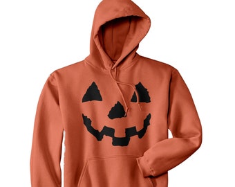 Sweat à Capuche Gildan Halloween – Motif Pumpkin Face, Unisex, Tailles S à 3XL | Neuf Haute Qualité