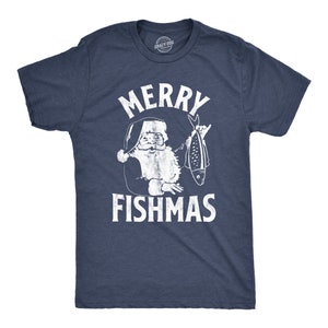 Mens Fishing T shirt, Funny Fishing Shirt, Fishing Graphic Tee, Fisherman Gifts, Present For fisherman, Merry Fishmas, Christmas Shirts