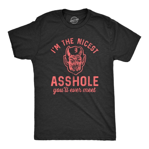 Sarcastic "Nicest Asshole" Graphic Tee, Funny Men's Shirt