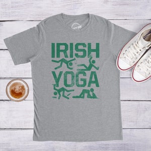 Irish Yoga Shirt Guys, St Patricks Day Shirt Men, Funny Irish Drinking Shirt Man, Green Irish Party Shirt, Four Leaf Clover Shirt