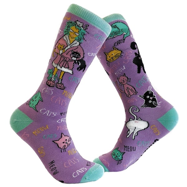 Crazy Cat Lady Socks, Cat Lover Gifts, Womens Novelty Socks, Cool Womens Socks, Funny Socks Women, Cat Socks For Women, Compression Socks