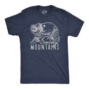 Retro Great Smoky Mountains Bear, Funny Nature Shirt, Great Outdoors Shirt, Mountains Shirt, Mens Wilderness Nature Shirt, Camping Shirts