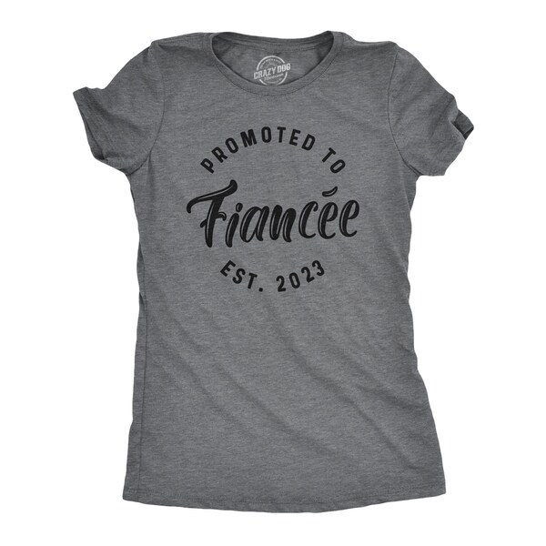 Promu fiancée, est. Chemise Just Married 2023 pour femme, Cadeaux pour femme, Mariée, Chemise lune de miel de vacances pour la mariée, Cadeaux de fiançailles