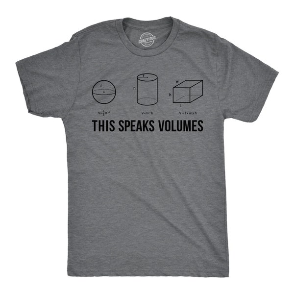 Geeky Shirts, Nerdy TShirts, This Speaks Volumes, Geometry Teacher, Maths Shirt, Maths Student Shirt, Funny Teacher Shirt, Math Joke Shirts