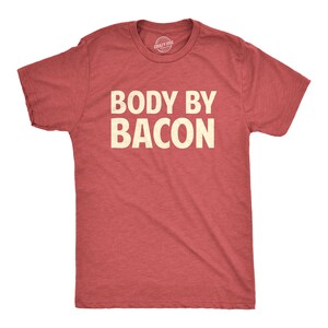 Body By Bacon Shirt, Funny Breakfast Tee Red