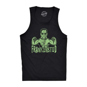 Lustiges Workout Shirts, Frankenstud, Halloween Tank Top, Frankenstein, Herren Workout Tank Tops, Herren Gym Tank, Gewichte, Heben