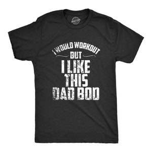 Workout Shirt, Mens Funny Shirt For Guys, Funny Gym Shirt, Gift for Guys, Fathers Day Gift, I Would Work Out But I Like This Dad Bod T Shirt
