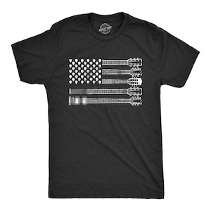 Mens Independence Day T Shirt, 4th July Celebration, Guitar Flag, America Flag, Vintage USA Flag, America Shirts, Musician, Music Lover