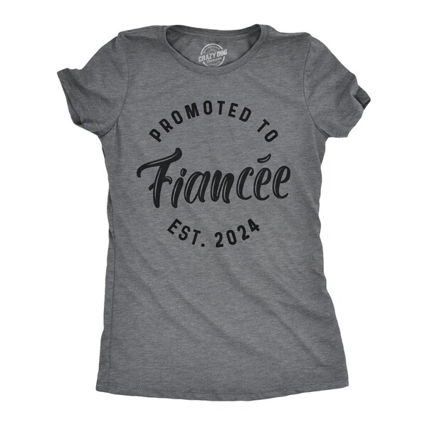 Promu fiancée, est. Chemise Just Married 2024 pour femme, Cadeaux pour femme, Mariée, Chemise lune de miel de vacances pour la mariée, Cadeaux de fiançailles