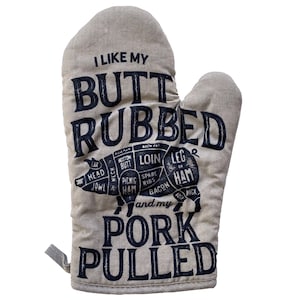 Funny Barbecue Apron, Butt Rubbed Pork Pulled, Meat BBQ Apron, Offensive Apron, Fathers Day Cooking Gift, Funny Gift for Dad, Pig Lovers