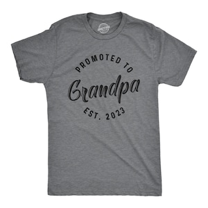 Gepromoveerd tot opa Est. Shirt 2023, grappig herenshirt, T-shirt voor vader, Vaderdagcadeau, shirt beste opa, shirt opa voor nieuwjaar