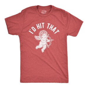 Shirt heren Valentijnshart, I&#39;d Hid That, Cupido-pijl, Cupido-shirts, verjaardag grote liefde shirts jongens, Valentijnsdag, uniseks