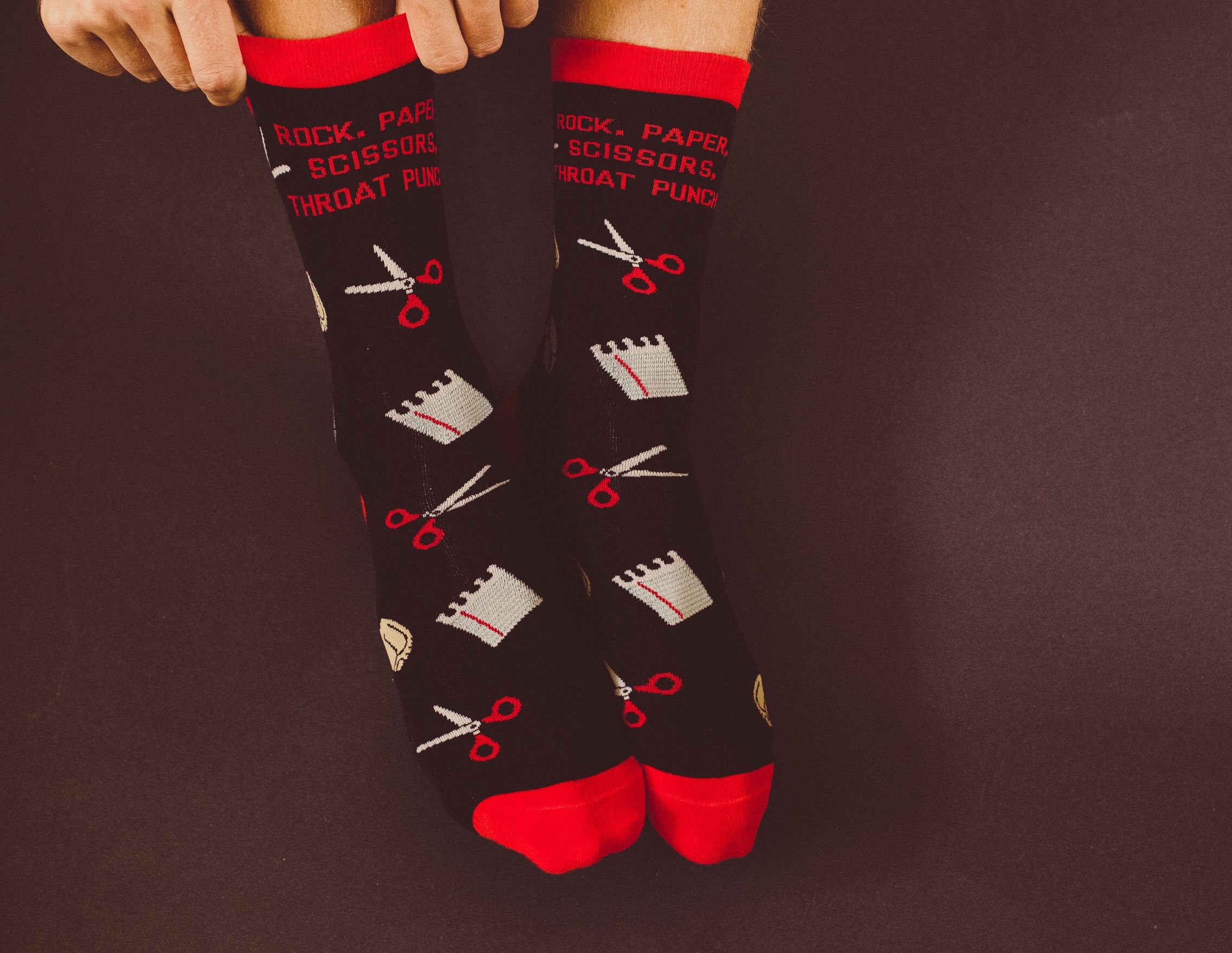Funny Socks Rude Socks Rock Paper Scissors Throat Punch Etsy