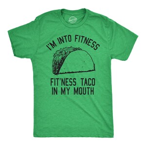 Funny Fitness Taco T-Shirt, Mens Foodie Tee image 5