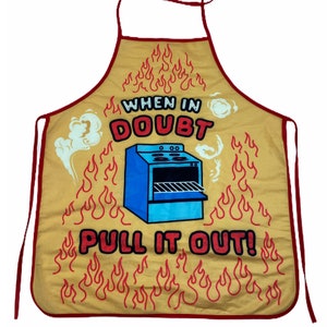 Funny Baking Apron, When In Doubt Pull It Out, Innuendo Apron, Mother&#39;s Day Gift, Gift For Mom, Cooking Apron, Funny Cook Aprons, Mom Aprons