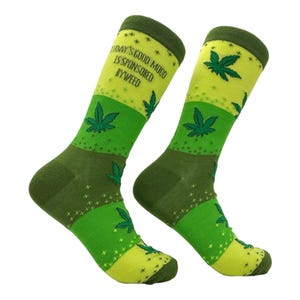 Good Mood Weed Socks, Funky Unisex Herb Pattern Socks