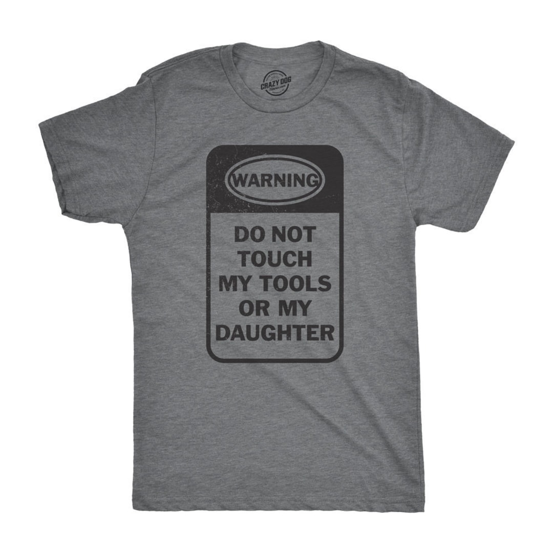 ShirtsBySarah Men's Funny T Shirt Protective Dad Shirt Hurt Her Hurt You Graphic Tee Daughter Shirts X-Large / Charcoal