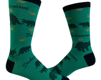 Dadasaurus Mens Socks, Funny Dad Socks, Dinosaur Socks, Father's Day Gifts, Guys Gifts Under 20, Dad Gifts, Mens Socks, Dino Family