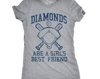 Diamonds Baseball T-Shirt, Women's Softball Tee