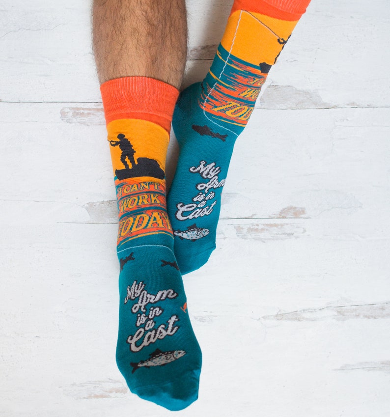 Funny Dad Socks Cant Work Today Arms in a Cast Socks Funky Etsy