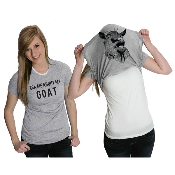 Surprise Shirt, Funny Goat Shirt, Goat Flip Shirt, Animals T Shirt, Funny Womens Shirt, Ask Me About My Goat Flip Shirt, Goat Gift