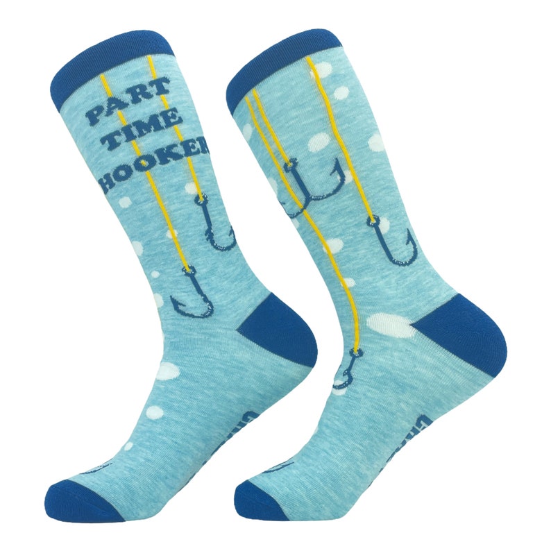 Funny Dad Socks, Part Time Hooker Socks, Funky Fishing Socks, Fisherman Gifts Under 15, Dad Socks, Inappropriate Socks, Compression Socks image 3