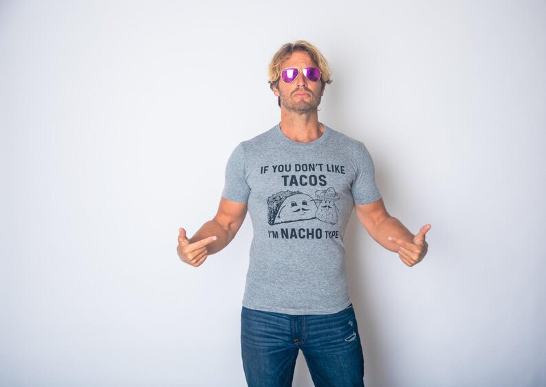 Lustiges Taco-T-Shirt für Herren, Nacho-Wortspiel-Shirt Bild 3