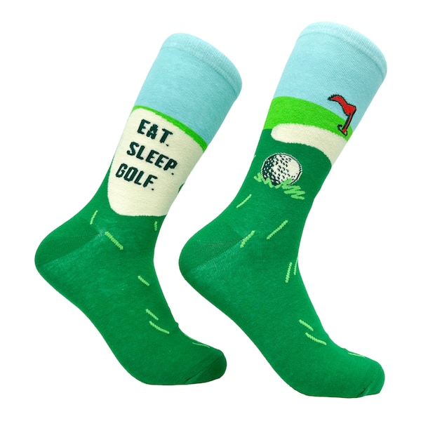 Eat Sleep Golf, Golfkurs, Herrensocken, lustige Papasocken, Golfsocken, Golfgeschenke, Jungsgeschenke unter 20, Golfgeschenke, Herrensocken