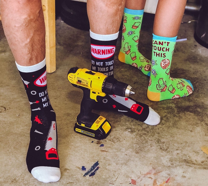 Funny Dad Socks Don't Touch My Tools or My Daughters Etsy
