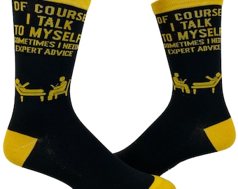 Talk To Myself Expert Advice Socks, Funny Men's Socks