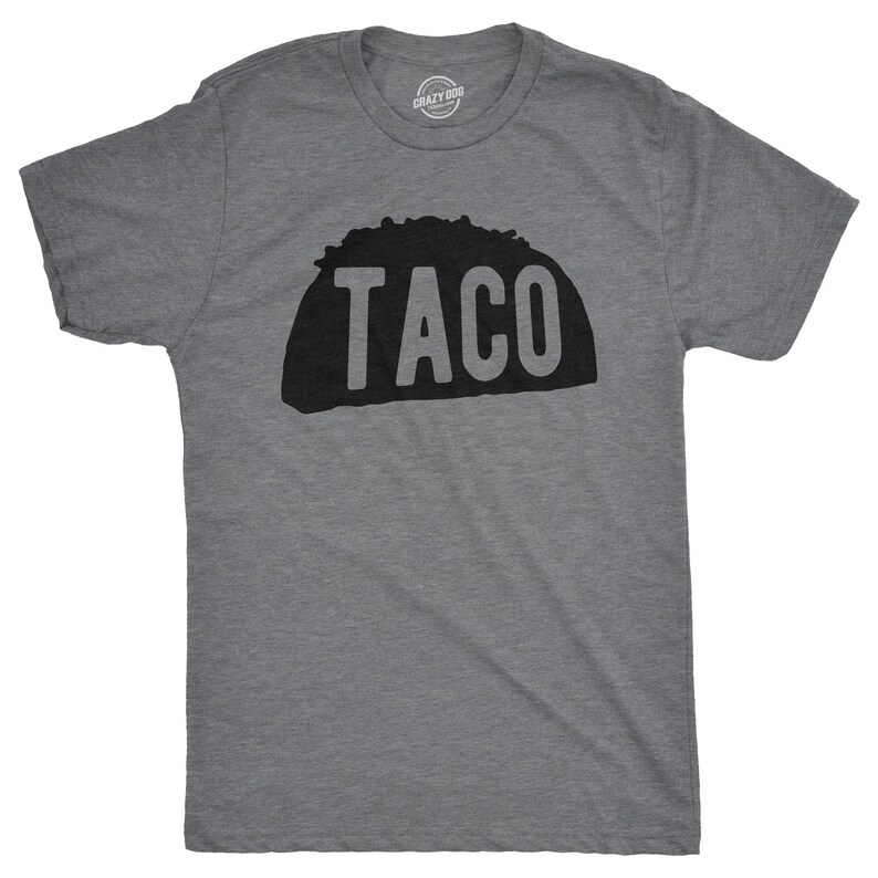 Funny Taco Graphic Tee, Retro Mens T-Shirt image 1