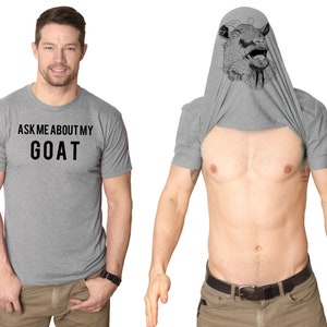 Goat Shirt Men, Goat Flip Shirt, Goat Gifts, Goat Owner Present, Flip Up Shirt Goat, Stag Do Shirts, Bachelor Party Shirts image 1