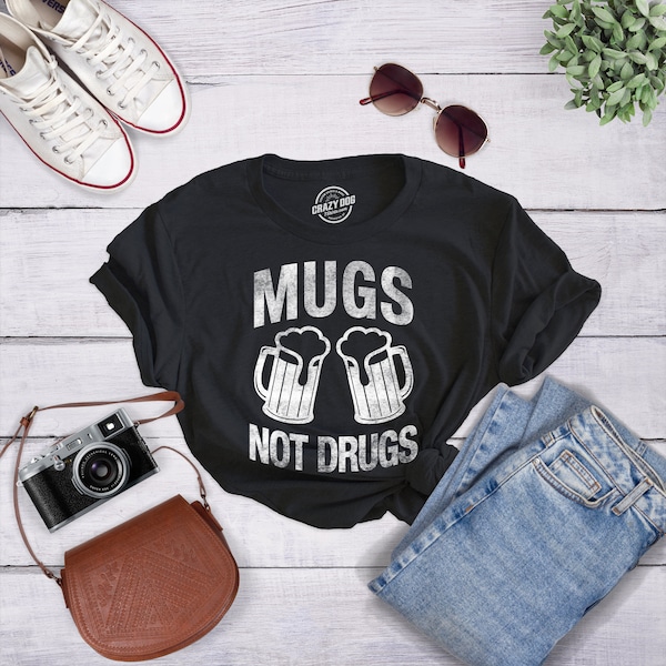 Mugs Not Drugs Shirt, Irish Drinking Party, Womens Ireland T Shirt, Saint Patricks Day Shirts, Funny St Patricks Day Shirt, Mugs of Beer
