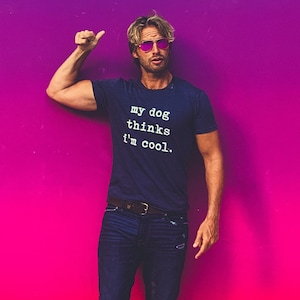 My Dog Thinks I'm Cool Dad Hat - Funny Dog Lover Embroidered Distressed Baseball Cap