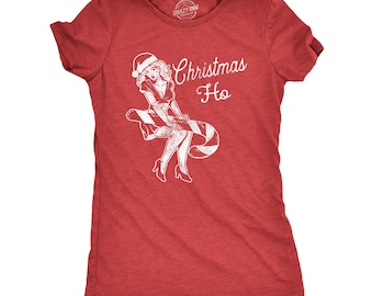 Camiseta navideña divertida HO Santa, camiseta navideña ofensiva