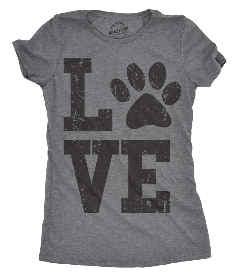 Love Dog Paw Print Shirt, Funny Dog Owner Gift image 2