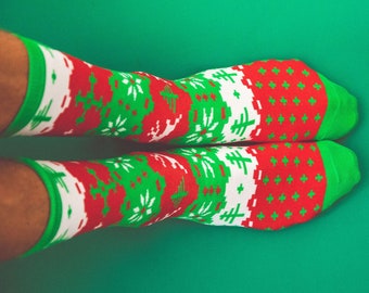 Christmas Socks, Adult Christmas Humor Socks, UNISEX Socks, Ugly Christmas Sweater Socks, Funny Socks, Festive Socks, Christmas Gift