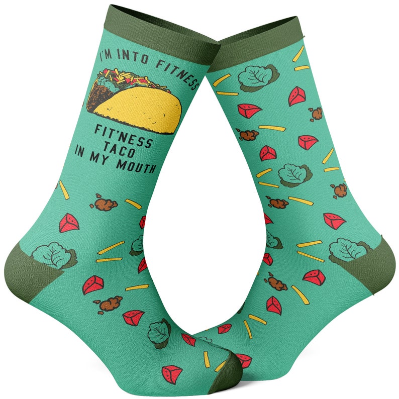 Funny Taco Socks: Novelty Groomsmen Socks Mens (7-12) US adult sock