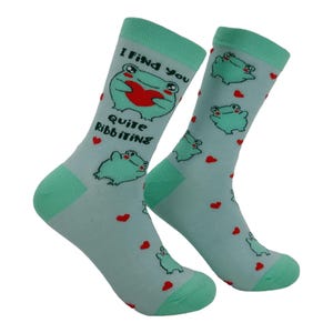 I Find You Quite Ribbiting, Quite Riveting, Frog Socks, Cute Animals, Funny Socks Women, Cute Socks For Mom, Mother&#39;s Day Gift, Mom Socks