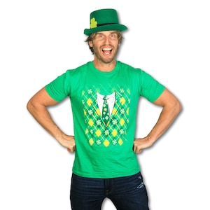 Plaid Vest St. Patrick Day Shirt, Saint Patricks Day Shirt, Shenanigans Shirt, Shamrock Shirt Mens, Clover Shirt, Funny Shirts Mens