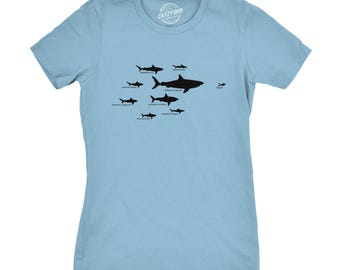 Camiseta Tipos de Tubarão, Camiseta Oceanográfica, Presente Divertido para Amantes de Tubarões
