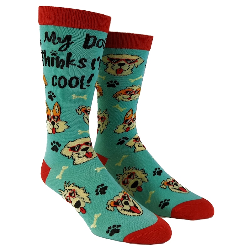 Dog Socks My Dog Thinks I'm Cool Socks Dog Lover Gifts Etsy