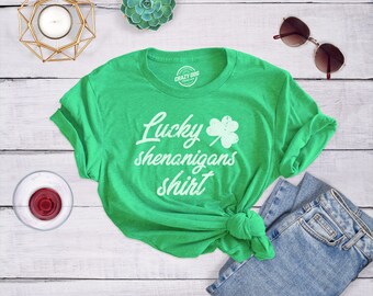 ラッキー・シェナニガンズ セント・パトリックス・デー シャツ、おもしろアイルランドTシャツ