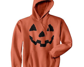 Unisex pumpa ansikte Halloween huvtröja, orange kostym
